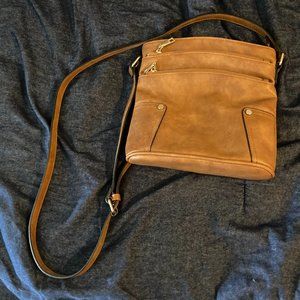 Cross body bag, Medium, Dark Tan